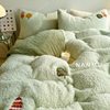 Magic Forest | in Healing Cream Green Thickened Milk Velvet Four-Piece Winter Coral Velvet Falevelvet Bed Fit