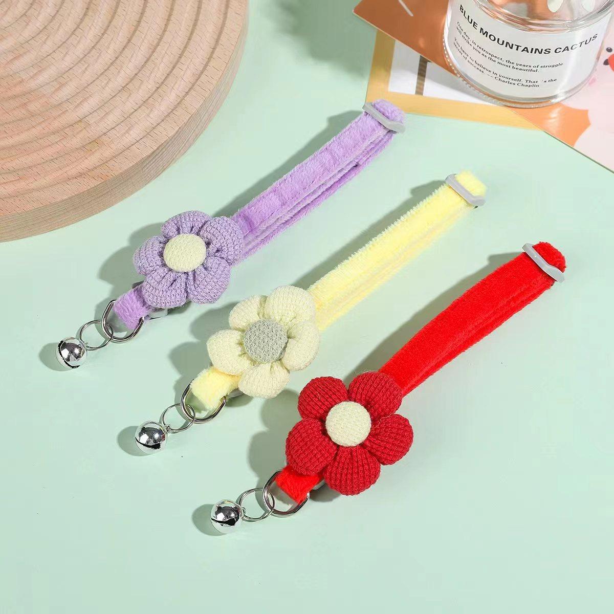 Pet Plush Flower Collar Angel Wings Collar Cat Bell Collar Pet Cat Dog Universal Cute Collar