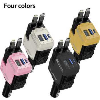 Car charger supports 120W super fast charging flash charging telescopic line four-in-one cigarette lighter