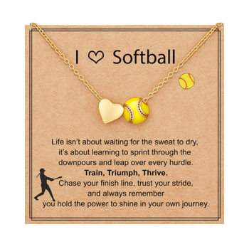 Amazon's New Heart-Shaped Basketball Necklace, Sports-Style Volleyball and Baseball Collarbone Chain, Fashionable Friendship Pendant Accessory