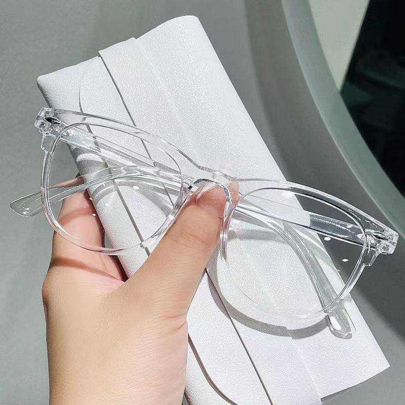 2025 New Anti-blue Glasses Frame Internet Popular Fashion Rice Nail Student Flat Mirror Korean Style Plain Glasses