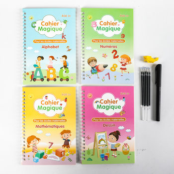 French children's groove copybook pen control training book cross-border e-commerce magic copybook Children's Fun hard pen wholesale