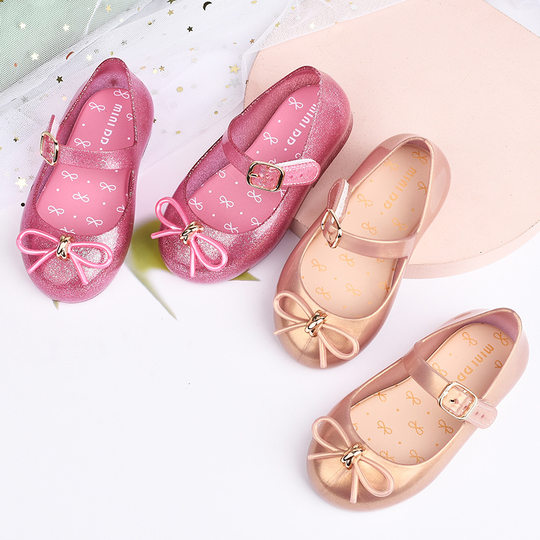 Spring and Summer New Girls' Sandals for 22 Years Baotou Bow Princess Jelly Single-layer Shoes Children's Dance Shoes Cross-border Hair