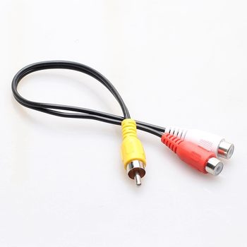 One-To-Two Audio Cable 1Rca Male to 2Rca Female Av Cable One Male to Two Female Double Lotus Head Short Video Cable