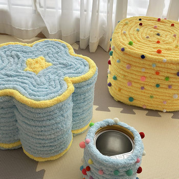 Milk Powder Can Stool Cover Transformation Handmade DIY Material Package Homemade Cat Tail Wool Handmade Boredom Relief