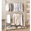 Floor-Standing Vertical Double-Layer Clothes Drying Rack for Rental House Bedroom Folding Balcony Dormitory Simple Clothes Drying Rack Hanging Clothes Rack