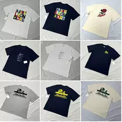 Aime Leon Dore Abstract Color Block LOGO Printing Summer High Street Men's and Women's Loose Casual Short-sleeved T-shirt Trendy