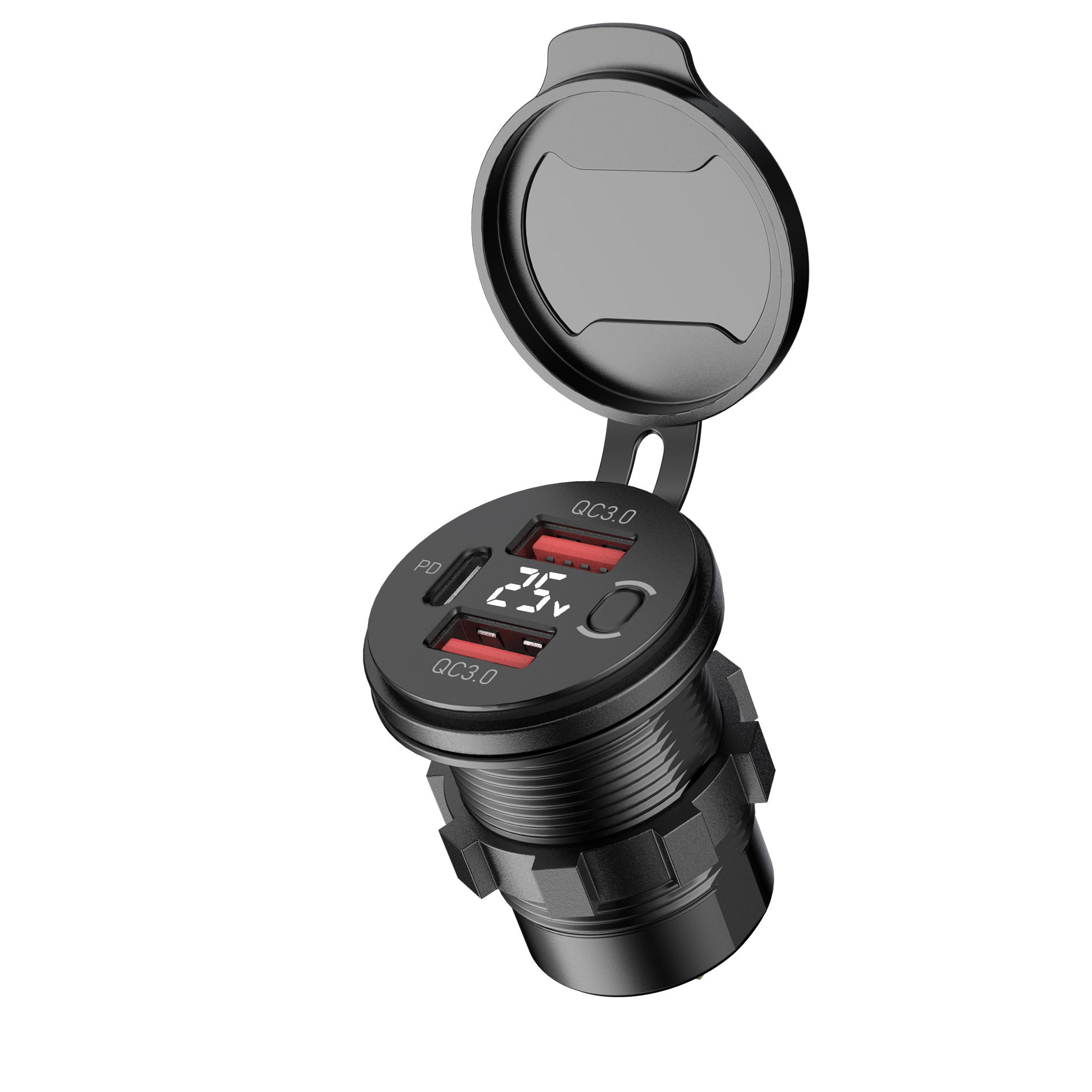 Digital Display Modified Car Charger Motorcycle Charger USB Car Charger Fast Charging Truck USB Modification