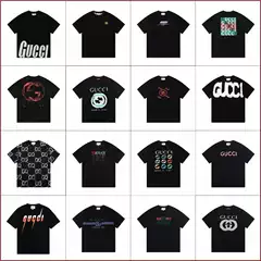 Cross-Border Dropshipping g Brand 25Ss Spring and Autumn New Style Round Neck Couple Short-Sleeve T-Shirt with Chest Logo Print, Simple Style