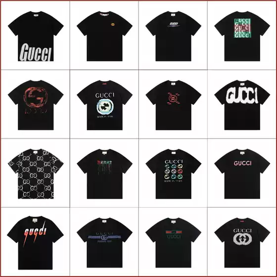 Cross-Border Dropshipping g Brand 25Ss Spring and Autumn New Style Round Neck Couple Short-Sleeve T-Shirt with Chest Logo Print, Simple Style