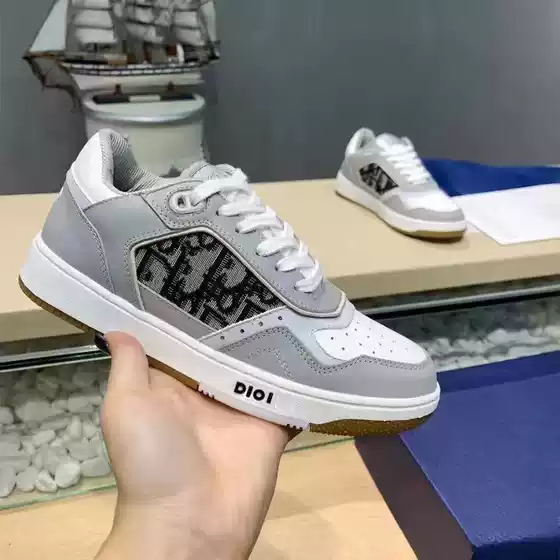 Foreign Trade Cross-Border Low-Top Men's Sneakers B27 Printed Lettering Couple Style Breathable Color-Blocking White Casual Shoes
