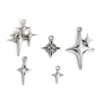 Factory direct retro pendant five-pointed star pendant diy alloy jewelry pendant