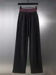 Correct Version Paris BL Home Plaid Button Stitching Fake Two-Piece Embroidered Trousers Loose Version for Men and Women