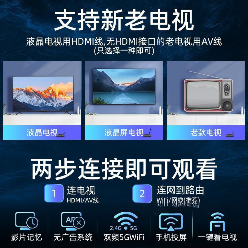 2025 New Network Tv Set-Top Box Permanent Free Viewing Artifact High-Definition Universal Magic Box Box 4K Player