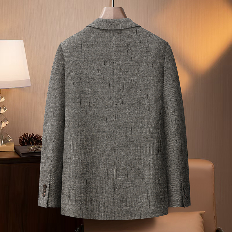 Áo blazer nam pha len dày dặn dáng ôm vừa, không cần là, giặt máy được — Cà phê Jindian, thanh niên màu xám