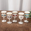Fashionable Small Wine Glass, Creative European Metal Household White Wine Glass, Retro Exquisite Wine Set, Drinking Glass