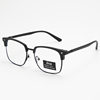 Cross-Border New Men's Retro Half-Frame Glasses with Gray Eyebrow Line Large Frame Anti-Blue Light Glasses for Women with Color-Changing Frames