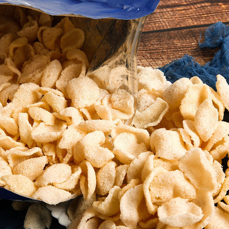 Large shrimp slices 260g large bagged spring outing online popular casual snacks live broadcast WeChat puffed food wholesale