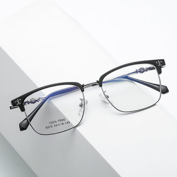 New glasses frame men's metal retro ultra-light eyebrow square myopia optical glasses frame factory wholesale