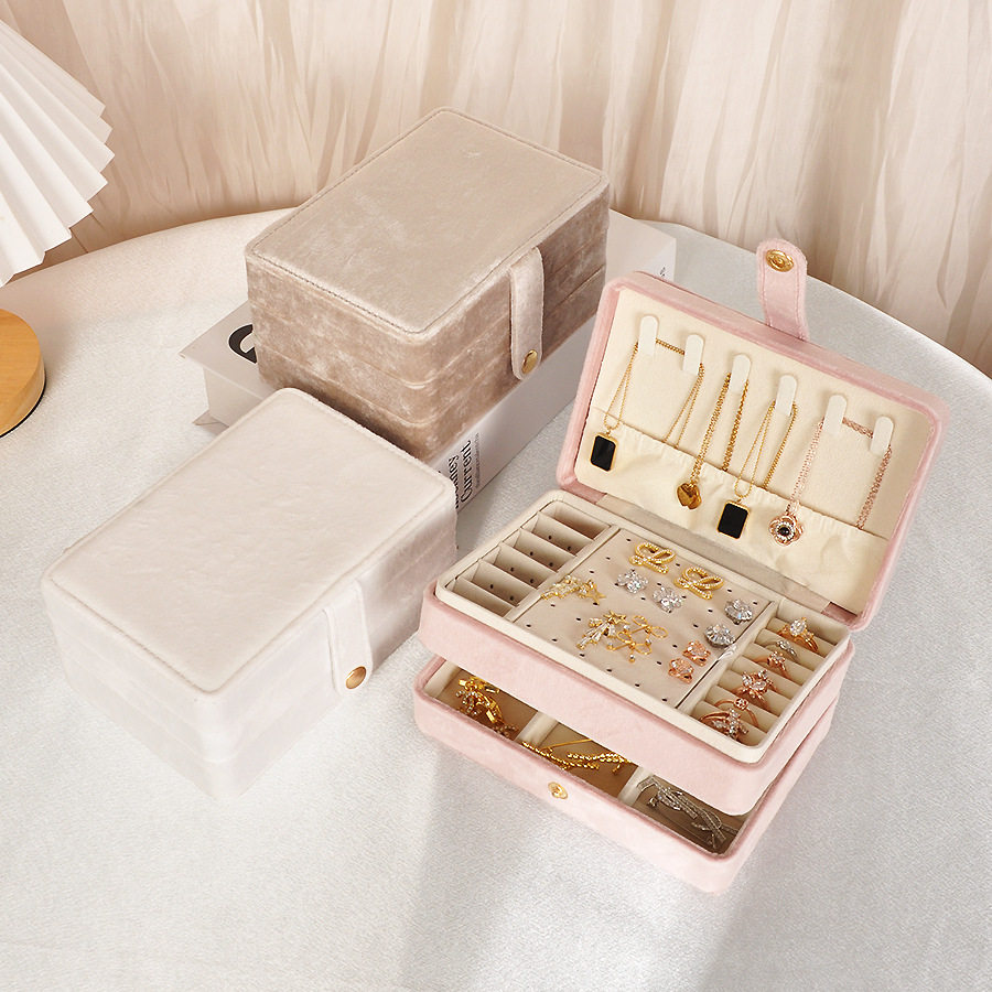 Light Luxury Jewelry Box, Large Capacity, High-End Portable Earrings, Necklaces, Rings, Jewelry Storage Box, Exquisite Anti-Oxidation