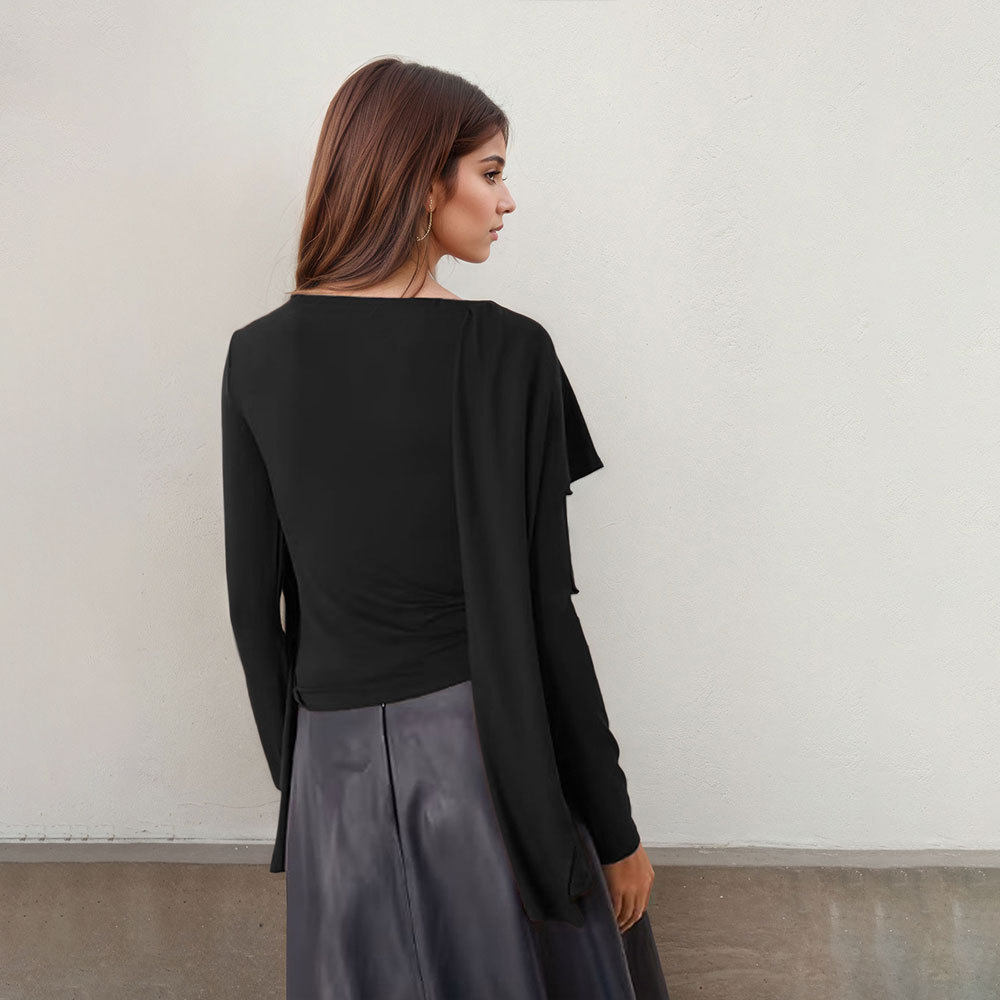 Dark Aesthetic Womens Cape Sleeve Top High End Design Unique Style Spring Summer Fashion Wholesale Available