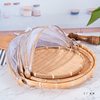 Farmhouse Bamboo Woven Products with Gauze Mesh Steamed Bun Basket to Prevent Flies and Mosquitoes, Sieve Dustpan, Dry Goods Drying Vegetable and Fruit Basket
