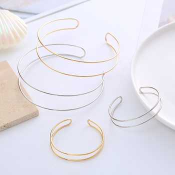 European and American Popular Metal Electroplated Collar and Bracelet Set for Men and Women Geometric Necklaces, Hand Jewelry, Wholesale in Stock