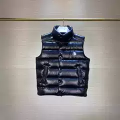 European Style Men's Down Vest Without Hood Short Quilted Sleeveless Jacket for Winter 2024 Stand Collar Thermal Top