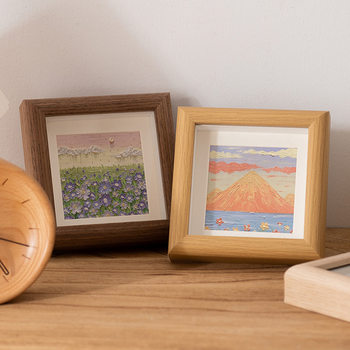 Small fresh hollow oil painting stick small photo frame set table 10*10 square 4 inch picture frame children's paintings mounted