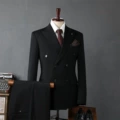 Black double breasted (suit + suit pants)