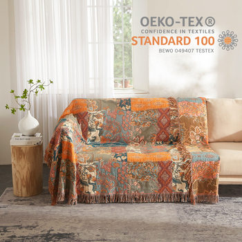 Cross-Border Hot Selling Pure Cotton Gauze Blanket Sofa Blanket Towel Nap Blanket Cotton Bohemian Thread Blanket Blanket