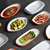 Two-Color Imitation Porcelain Melamine Small Dish Oval Hotel Restaurant Cold Dish Plate Commercial Canteen Selection Plate Plastic Dish