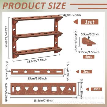 Three-Layer Wooden Dice Rack Display Rack Brown Storage Shelf Can Hold 21 Dice Tabletop Game Collection Rack