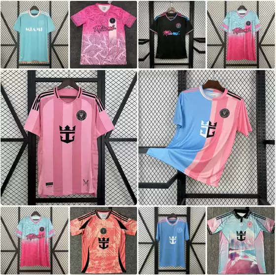 Miami International Football Jersey Messi's Same Fan Version Short-Sleeved Top Is Specially Designed for Cross-Border Foreign Trade Football Uniforms