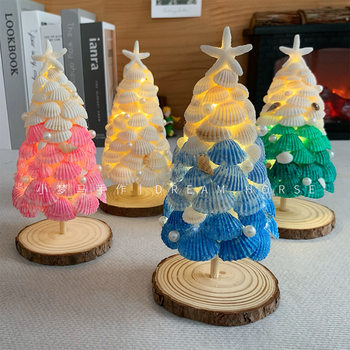 New Conch Desktop Ornaments Creative Gifts Handmade Night Lights Starfish Trees Mountains and Seas Meet Materials 2025 Shells