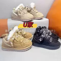 Puchunyuan U Brand Gg Meier Series Lace-Free Fur-Lined Parent-Child Shoes, Warm Snow Boots for Boys and Girls