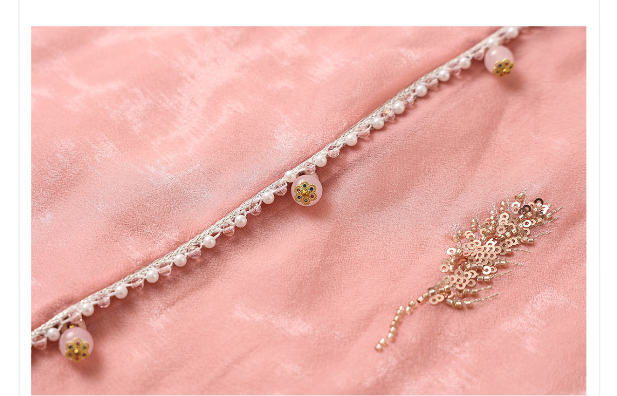 Set gile thêu đính cườm kèm quần dài nữ phong cách thanh lịch — Quần dài màu mơ, Quần dài màu xanh lục, Gi lê màu hồng, Gi lê màu xanh lục