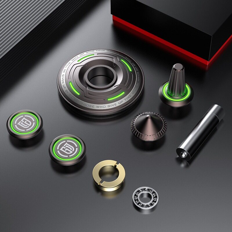 Fingertip Gyro Luminous Alloy Super Long Time Luminous Finger Interfinger Decompression Decompression Artifact Toy