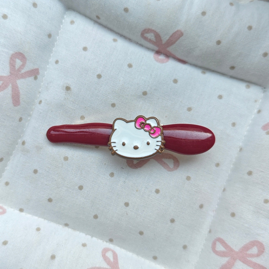 粉色蝴蝶结猫咪发夹可爱甜美少女心侧边刘海夹高颜值碎发卡发饰女