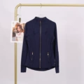Midnight blue gold zipper jacket