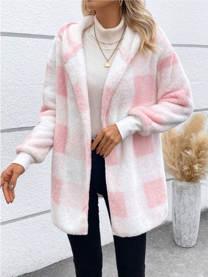 Loose Fit Plaid Cardigan Cozy Knit Fashionable Design Perfect for Fall Wholesale Available fast shipping