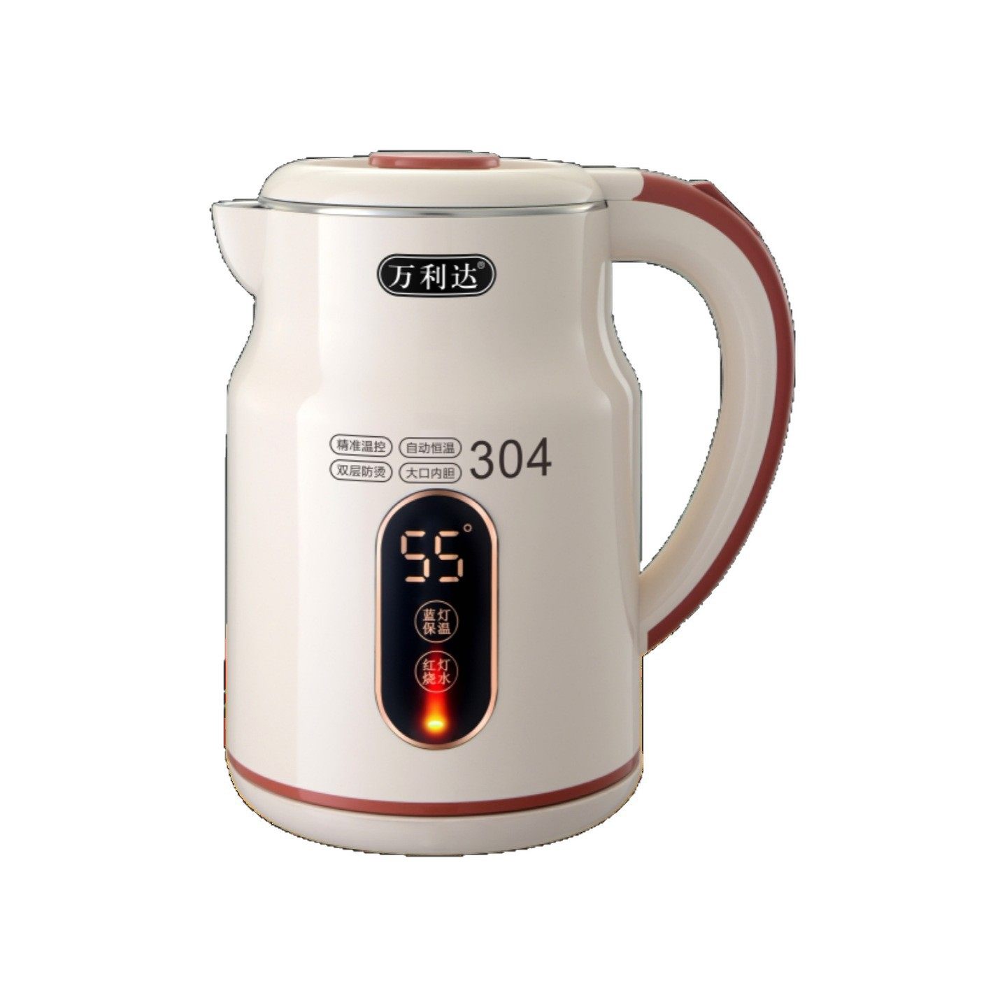 Wanlida Electric Kettle with Food-Grade 304 Stainless Steel Inner Tank, Household Insulated Integrated Dormitory Kettle, Health-Preserving Electric Kettle