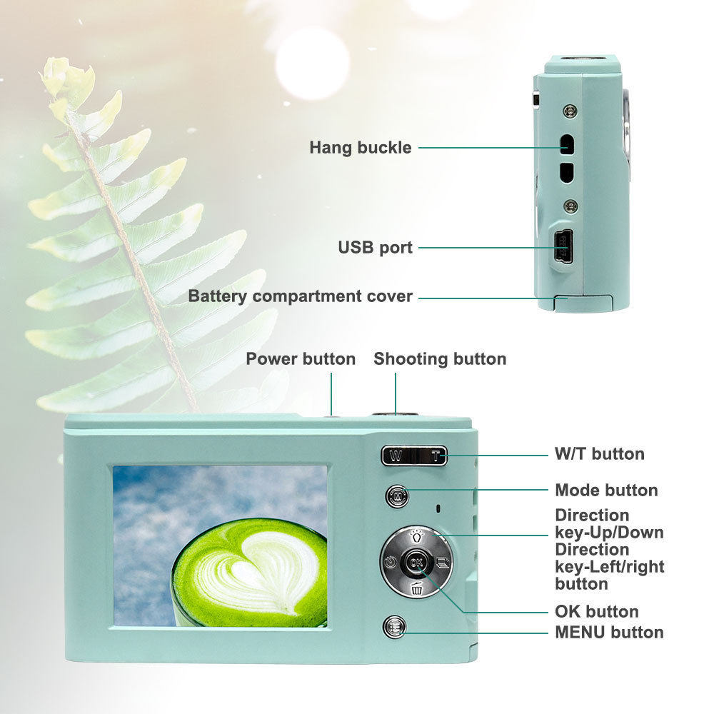 Foreign Trade High-Definition Mini Digital Camera Student Home Camera Student Selfie Camera High-Definition Card Camera