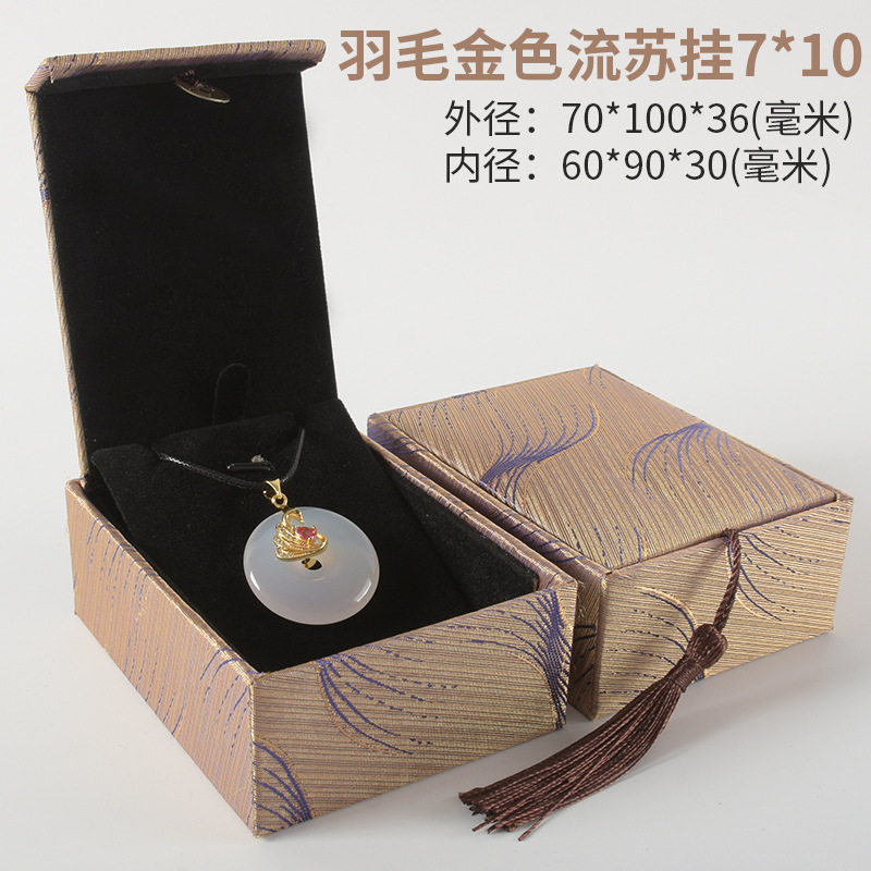 Gold Jewelry Storage Box Vintage Play Buddha Bead Bracelet Packaging Gift Box Silver Crystal Beeswax Pendant Box