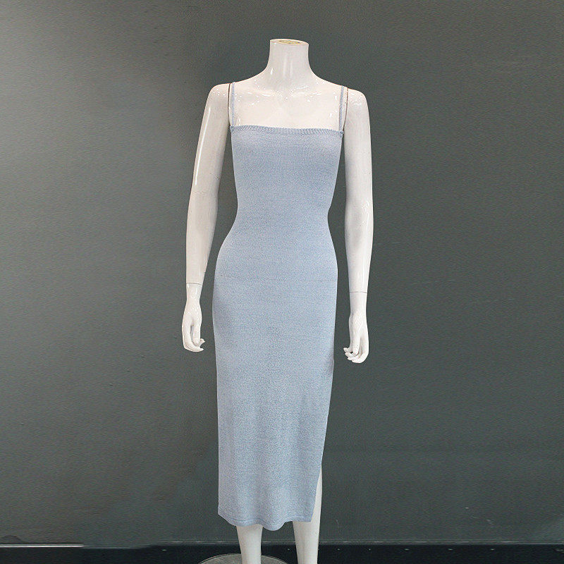 Knit Bodycon Dress Sexy Backless Design Adjustable Straps High Slit Perfect for Parties and Night Out Wholesale