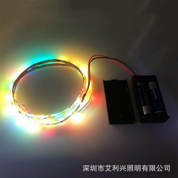3v3.7v5vled battery box lights with colorful self-flashing color-changing horse racing USB flashing lights 5mm ultra-fine soft lights
