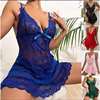 European and American Export Cross-Border Large Size 2024 New Women's Sexy Intimates See-Through Sexy Lace Temptation Pajamas Set