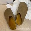 [Waterproof Rowd12]2024 Spring and Autumn New Style Unisex Versatile Retro Genuine Leather Half-Slipper Mules Birkenstock Shoes Flat