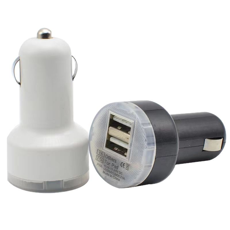 2-Port Dual USB Car Charger Wholesale 5V1A2A Pacifier Car Charger Universal for Small and Large Cars Electric Vehicles
