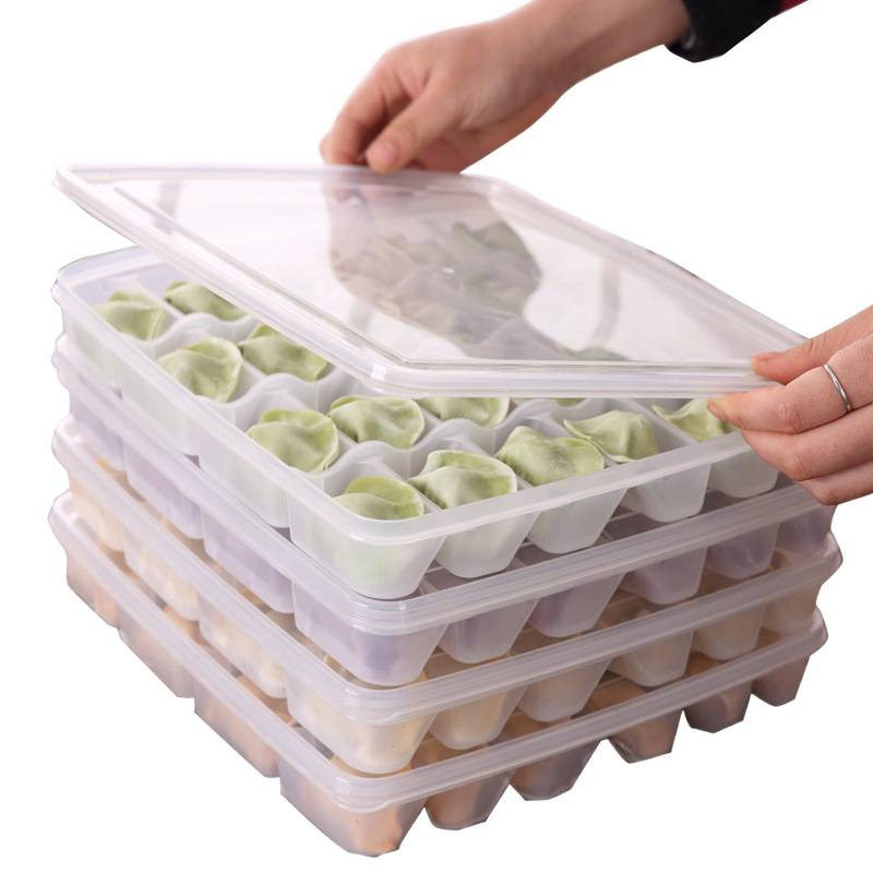 Dumpling Freezer Box with One Layer and One Lid, Non-Stick Box, Refrigerator Fresh-Keeping Storage Box, Dumpling Food Tray, Dumpling Plate Storage